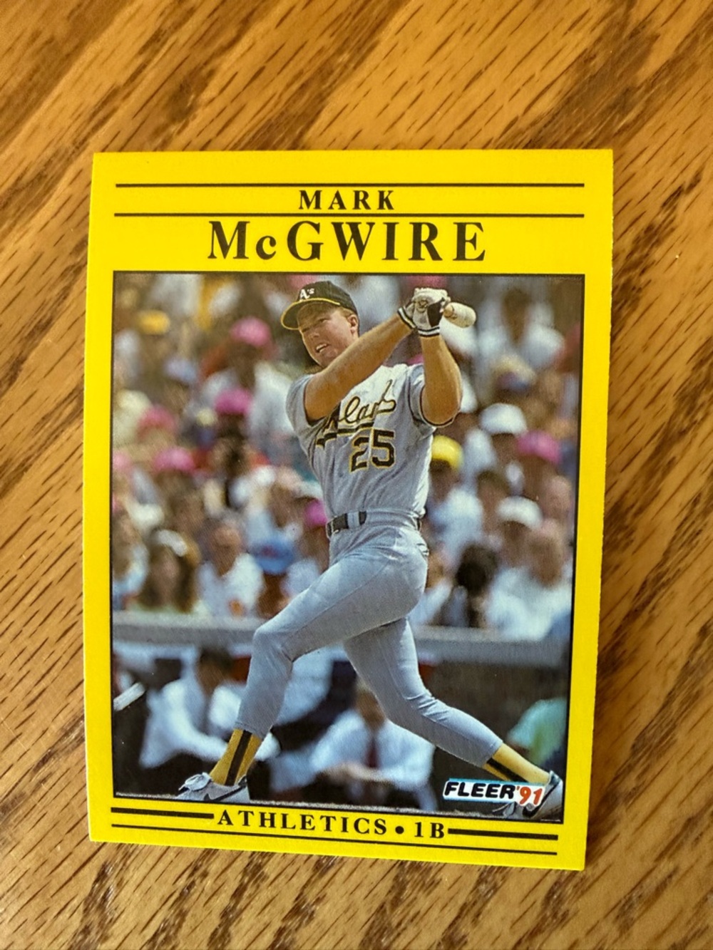 Mark McGwire Fleer '91 Baseball Card -